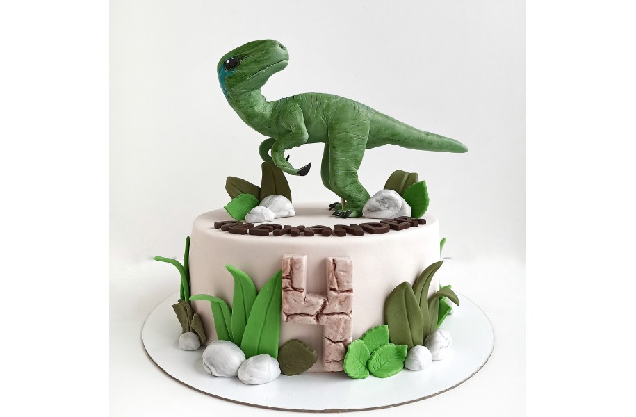 №241  Торт "Зеленый динозавр"